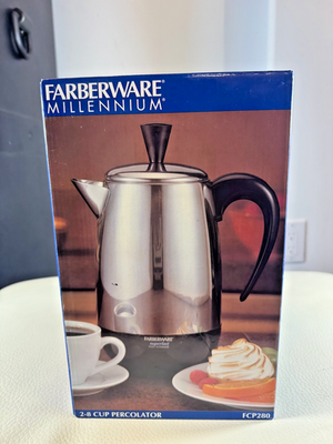 Farberware FCP280 Stainless Steel 8 Cup Coffee Percolator for sale