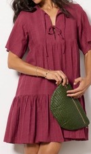 RARE Emerson Fry Isla Dress-2. NWT Crushed Berry ZigZag Size XS/S Short Organic