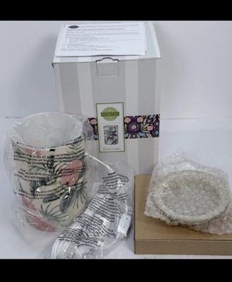 Scentsy Wax Warmer PRETTY PARADISE with Box Tropical Floral Hawaiian Pastel