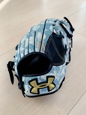 Under Armour Soft Baseball Glove Camouflage Leather Gold Logo Adult Infield Used