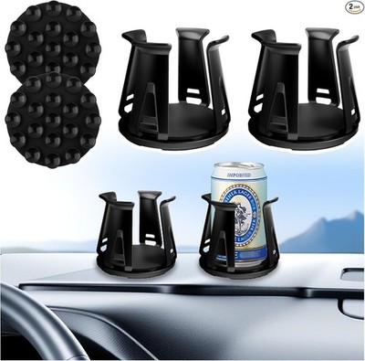 2PCS Cup Holder Insert with Adaptive Clamping Arm, Self-Adhesive Cup Holder Inse