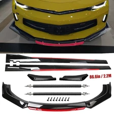 Front Bumper Lip Spoiler Splitter Side Skirt Glossy Black For Chevrolet Camaro