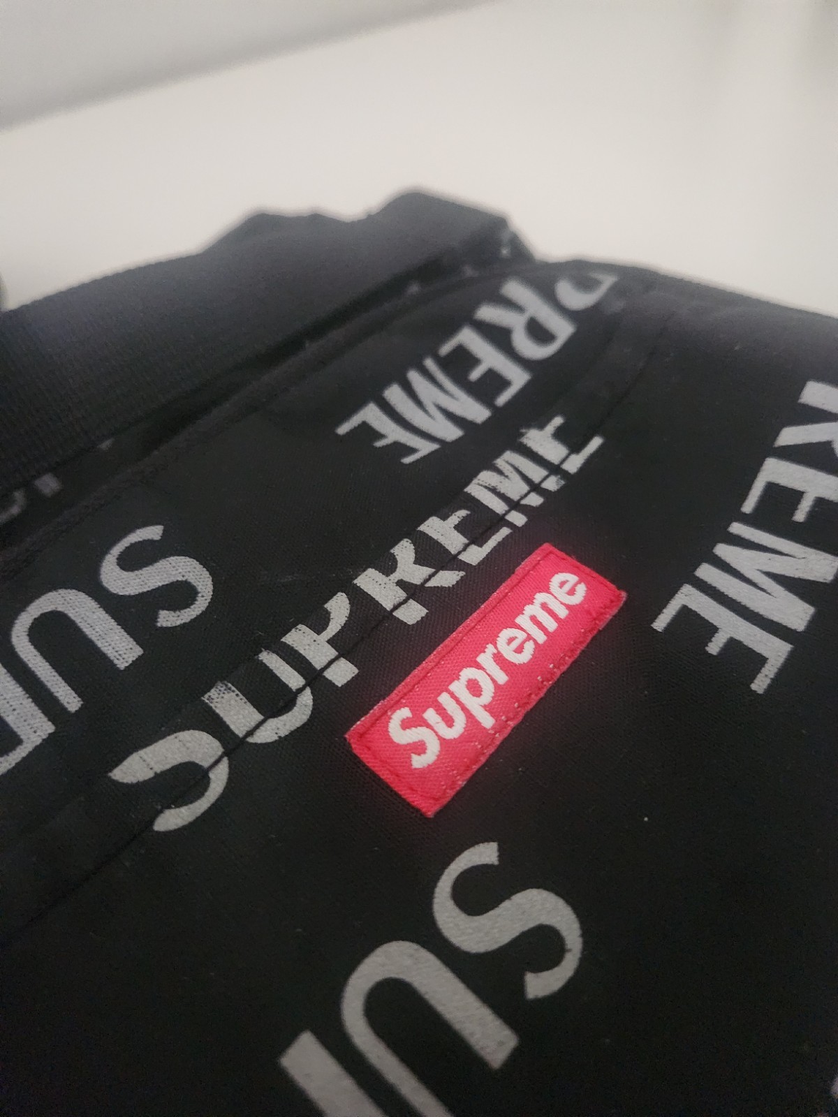 FW16 Supreme 3M reflective repeat black shoulder bag Cordura fabric Rare thumbnail 5