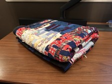 Patchwork Baby Quilt / Lap Blanket   Handmade Folk Art One-of-a-Kind, 47  x 29