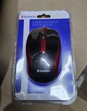Verbatim Corded Notebook Optical Mouse Wired USB for PC or MAC NEW