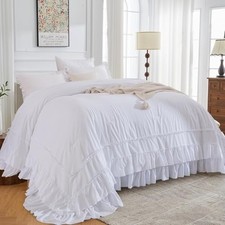 California King Comforter Set 128" x Oversized King Plus 128"x120" White