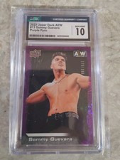 CGC Graded Gem Mint 10 2022 Upper Deck AEW Purple Pyro /199 Sammy Guevara 