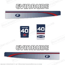 Fits Evinrude 1995 - 1997 40 hp Decal Kit - Decal Reproductions in Stock