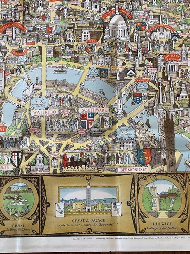 London The Bastion of Liberty By Kerry Lee Quad Royal Poster 1946 As Is 40x49” - Picture 11 of 18