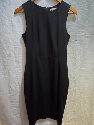 H&M Black Dress Sleeveless Sz 8 Lined Sheath Fitted Formal Work | eBay