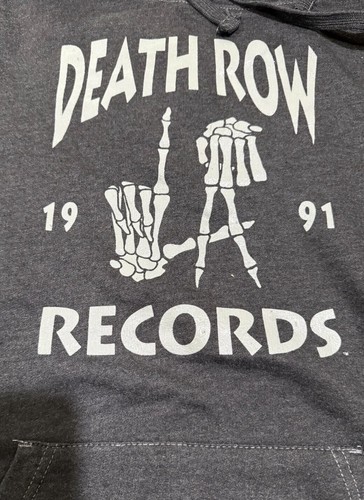 Death Row Records LA Skeleton Hands Hoodie Sz SMALL Dark Grey 🔥NEW🔥 - Bild 4 von 6