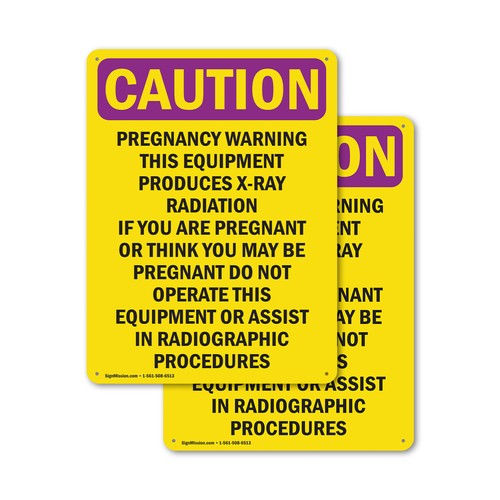 (2 Pack) Pregnancy Warning This Equipment OSHA Caution Radiation Sign Decal - Bild 1 von 22