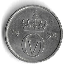 1990 Norway 10 Ore World Coin - KM# 416