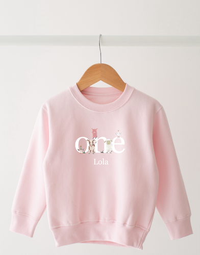 Personalised Farm Birthday Sweatshirt Any name Age 1st Birthday Gift Boys Girls - Picture 12 of 19