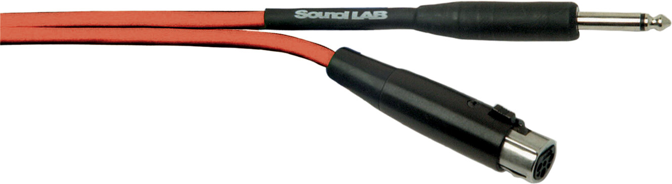 XLR to 6.35mm Jack Plug Microphone Lead Fluorescent Red