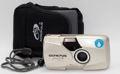 OLYMPUS Mju II 2.8 Mju2 MjuII 2 35mm Lens Stylus Epic Film Camera w Case Strap
