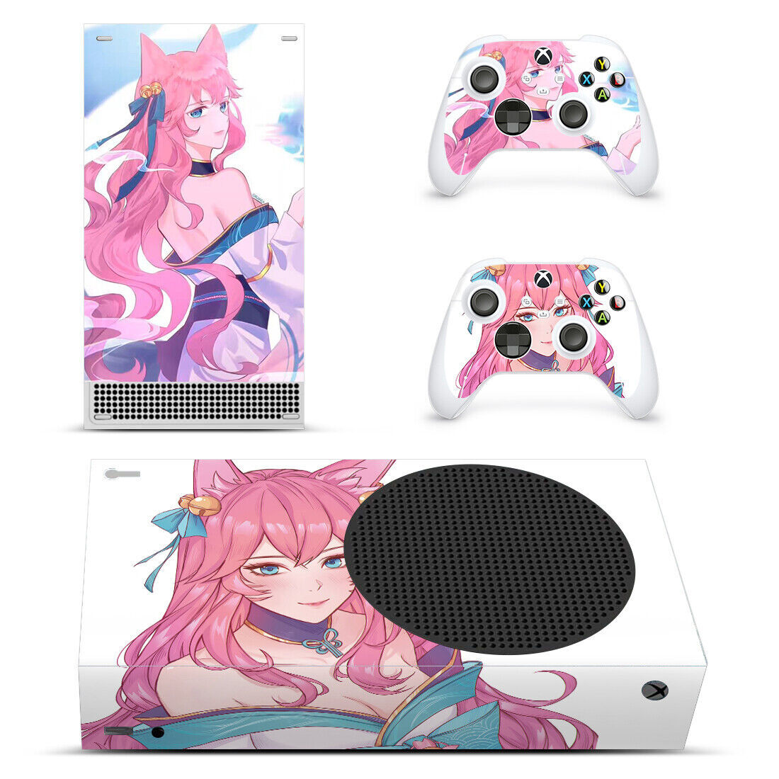 Cute Anime Girl Xbox Series S Skin Sticker Decal Wrap for Console & Controllers