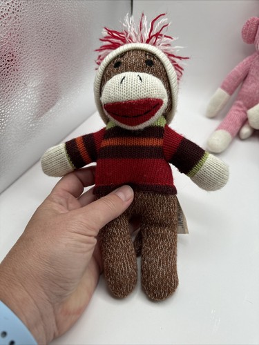Sock Monkey Bundle of 4 Plush Sock Monkey Dan Dee Collectors Plushland 9-11 " - Picture 2 of 24