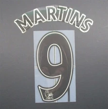 2007 - 2013 OFFICIAL SPORTING ID LEXTRA MARTINS 9 PLAYER SIZE BLACK NAMESET