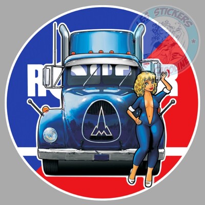 STICKER ROAD TRUCK VINTAGE MISS MAGIRUS COOLER STRASSENWAGEN PINUP MC155