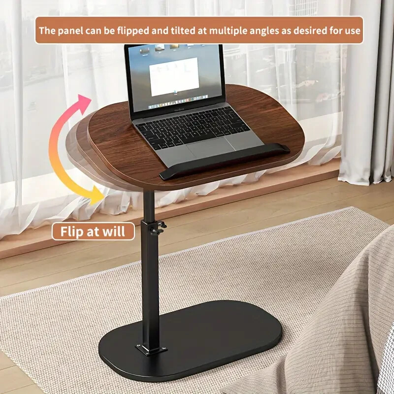 Adjustable folding laptop table mobile side desk for home or office-image