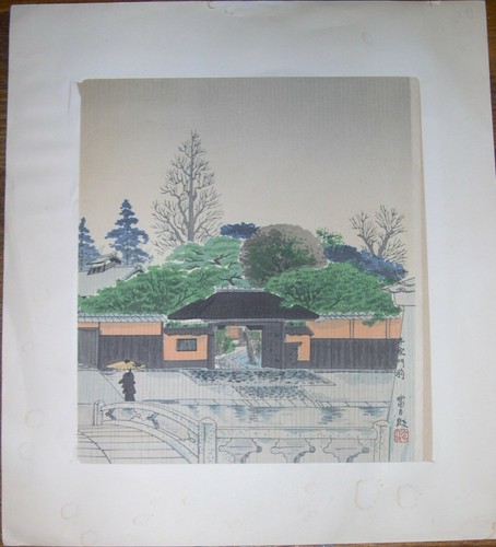 Teehaus Sen Ke Holzschnitt, Tokuriki Tomikichhiro gelisteter japanischer Künstler - Bild 2 von 4