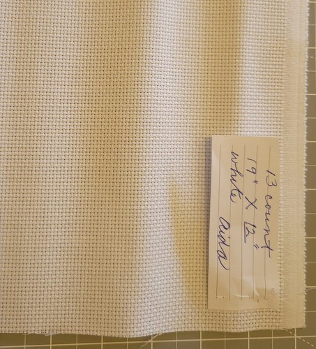 2 PCS White Cross Stitch Fabric 13 Count,  19" X 10" & 19" X 12"   Aida Cloth - Picture 1 of 2