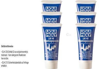 6x Liqui Moly 50g LM 48 Montagepaste Tube Kunststoff Wolframdisulfid-Paste