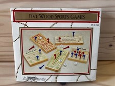 Wooden Peg Travel Games Set Of 5 - Rare Vintage