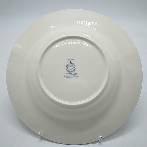 Vintage Minton "Consort" Rimmed Soup Bowl, Blue/Cream/Gold Floral - Seconds - Picture 9 of 16