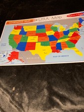Melissa and Doug USA Map Learning Mat Double Sided Erasable