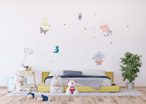 Peppa Pig Wand Sticker Aufkleber Set 65 x 85cm Groß Blatt Of Etiketten Kinder - Bild 3 von 4