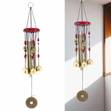 Large Wind Chimes 4 Tube 5 Bells Copper Church Bell Outdoor Garden Decor USA