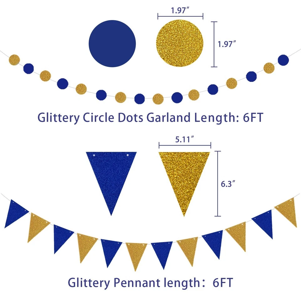 Kit de balão de festa de feliz aniversário azul marinho e dourado para homens, mulheres, meninos e meninas - Imagem 4 de 4