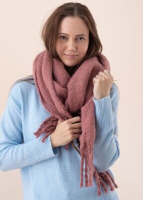 Damen Frauen Schal Rino & Pella Gella extra groß warm 50 x 200 cm rosette