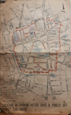 KARTE VON WOLVERHAMPTON 1968 ZEIGT PARKPLÄTZE