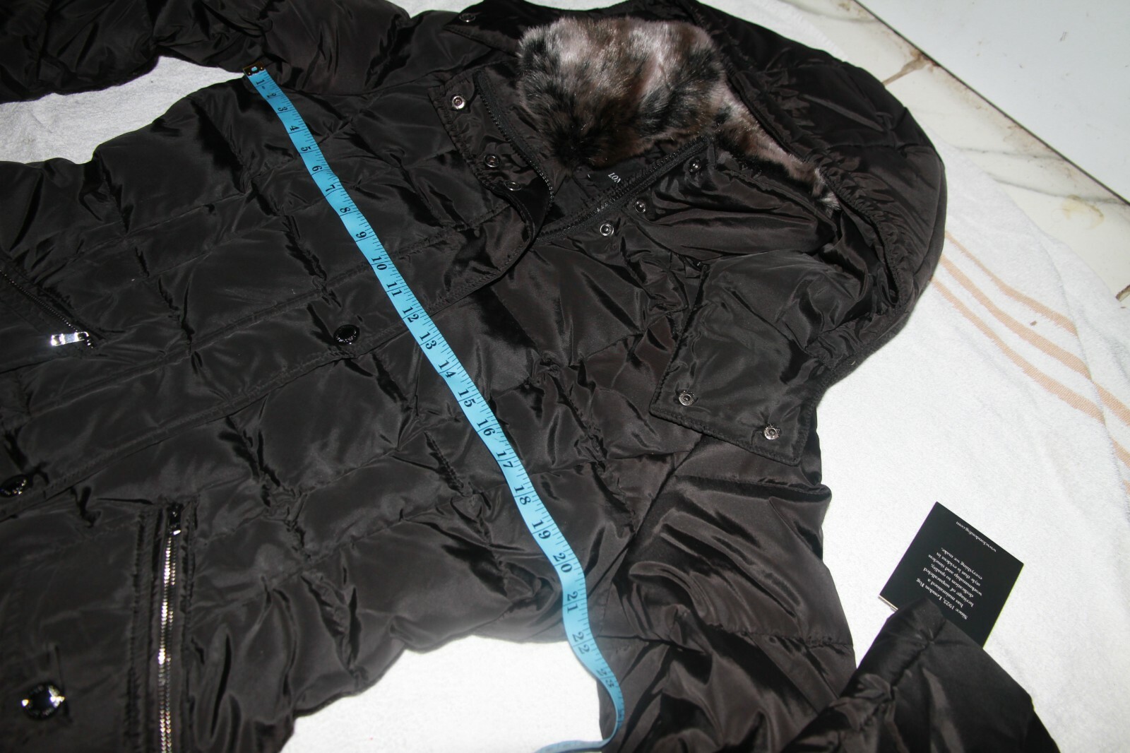 London Fog Women's Puffer Coat in Black Faux Fur Trim Removable Hood Size M warm eBay