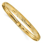 Flexible Bangle Bracelet 7.5 inch X 6.2 14k 14kt Yellow Gold Twisted Diamond Cut