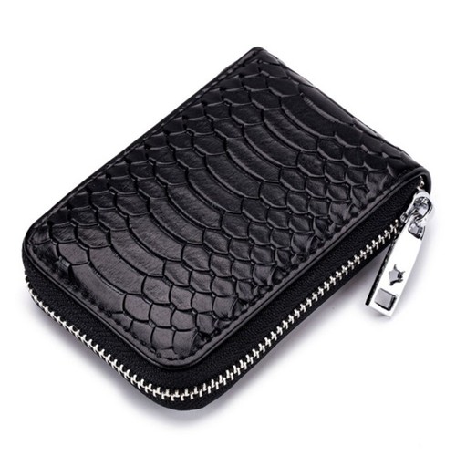 Women Genuine Leather Credit Card Holder Wallet RFID Blocking Zipper Thin Pocket - Picture 21 of 31