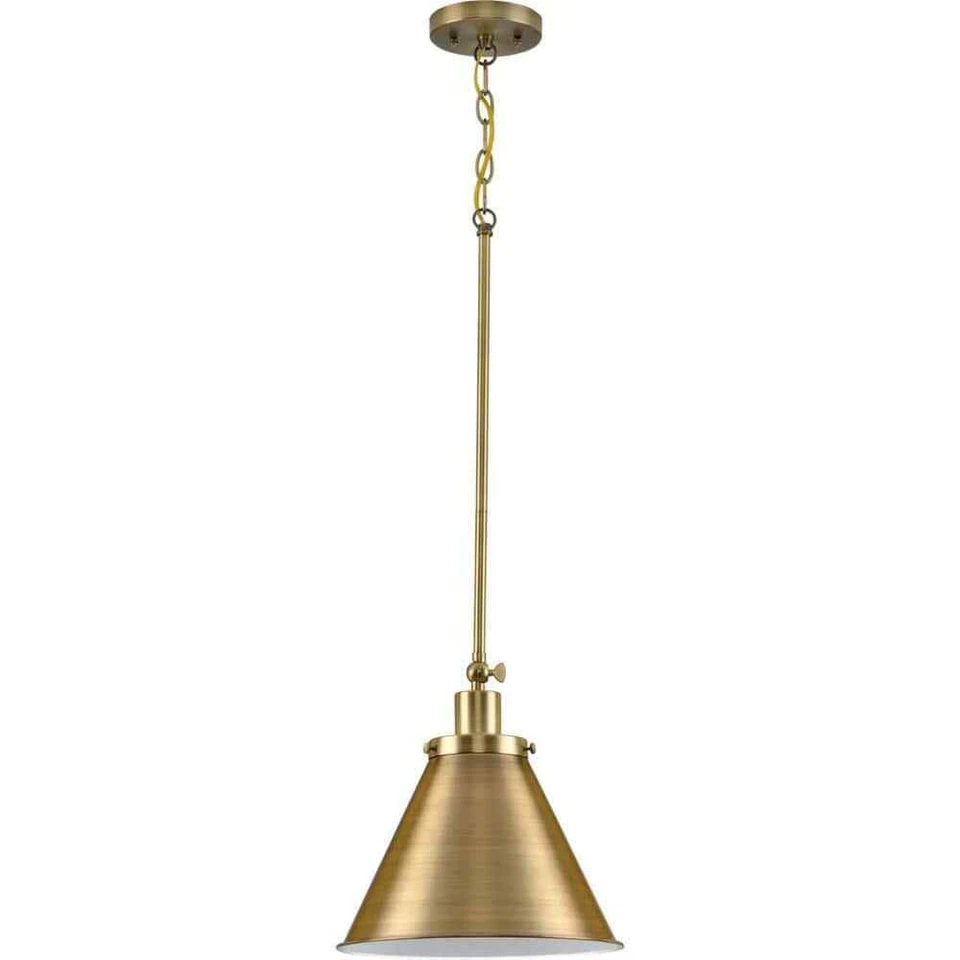 Progress Lighting Hinton Collection 1-Light Brass Vintage Pendant Hanging Light - Image 4 of 4