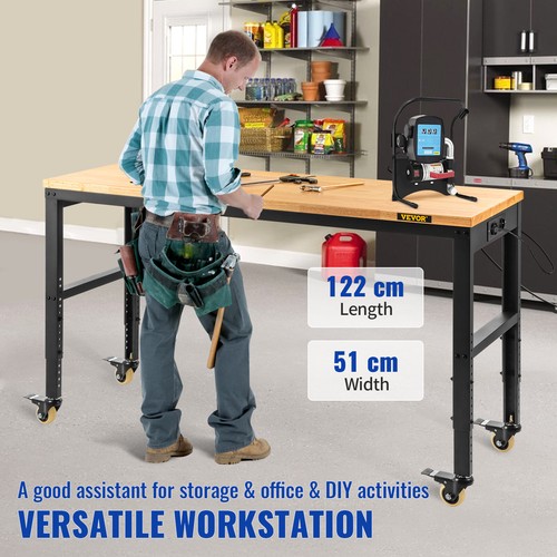 VEVOR Banco da Lavoro Tavolo da Lavoro 122x51x104cm Tavolo di Tensione 720kg con Ruote - Foto 2 di 12