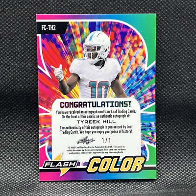 Tyreek Hill 2023 Leaf Eclectic Flash of Color Wave Auto 1/1 FC-TH2