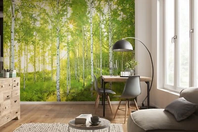 Komar Fototapete Wald Design Grün Modern 368x254cm Matt Abziehbar Vliesoptik - Bild 1 von 4