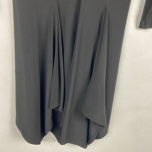 Sympli Womens Timeless Twist Front Tunic Top Asymmetrical Black Slinky Size 4 - Picture 4 of 6