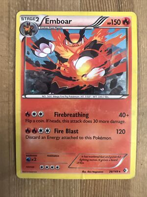 Pokémon TCG Emboar Blister Exclusives 26/149 Promo Cosmos Holo Rare DMG