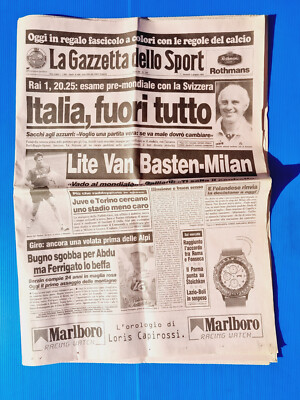 GAZZETTA DELLO SPORT 18 AGOSTO 1995 MARCO VAN BASTEN MILAN ADDIO AL CALCIO