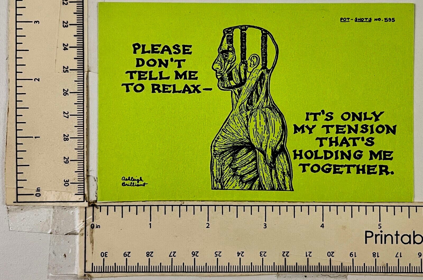 1980s Relax Tension Ashleigh Brilliant Comedy Drawing Vintage Postcard PotShots eBay