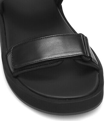 THE ROW Hook-and-Loop Leather & Neoprene Sandals in Black THE ROW Hook-and-Loop Leather & Neoprene Sandals in Black