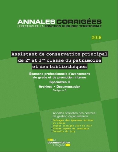 Assistant de conservation principal du patrimoine de 1re et 2e classe