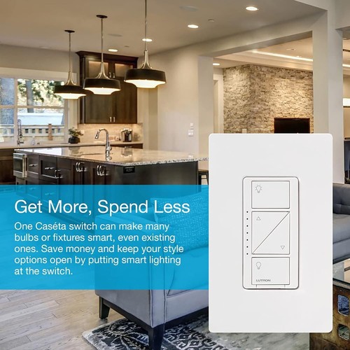 Caseta Original Smart Dimmer Switch with Wireless Remote for Seamless Lighting - Picture 4 of 13